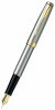 Ручка перьевая Parker Sonnet F527 (S0809110) Stainless Steel GT F перо сталь нержавеющая/позолота 23К подар.кор.