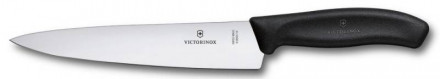 Нож кухонный Victorinox Swiss Classic (6.8003.19B) стальной разделочный лезв.190мм прямая заточка черный блистер