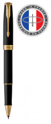 Ручка роллер Parker Sonnet Core T528 (1931518) Matte Black GT F черные чернила подар.кор.