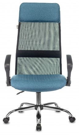 Кресло руководителя Бюрократ KB-6N сетка/ткань с подголов. крестовина металл хром