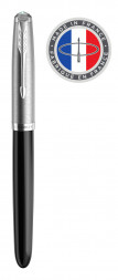 Ручка перьевая Parker 51 Core (2123491) Black CT F перо сталь нержавеющая подар.кор.