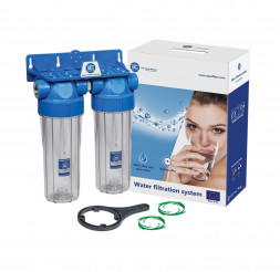 Aquafilter FHPRCL-B-TWIN Корпус 10&quot; прозрачный на холодную воду сдвоенный