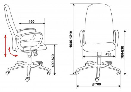 Кресло CH-808AXSN, LBL+TW-11 Бюрократ, кожзам и ткань