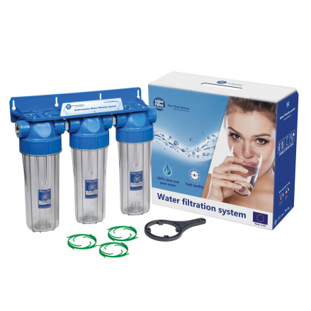 Aquafilter FHPRCL-B-TRIPLE Корпус 10&quot; прозрачный на холодную воду три колбы