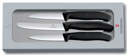 Набор ножей кухон. Victorinox Swiss Classic Paring (6.7113.3G) компл.:3шт черный подар.коробка