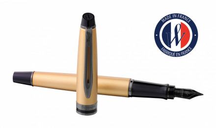 Ручка перьевая Waterman Expert DeLuxe (2119257) Metallic Gold RT F перо сталь нержавеющая подар.кор.