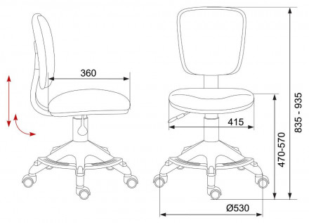 Кресло Ch-204-F Бюрократ с подставкой для ног