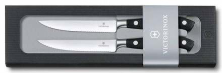 Набор ножей кухон. Victorinox Forged Steak (7.7242.2W) компл.:2шт черный подар.коробка