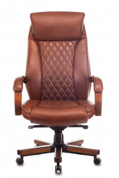 Кресло руководителяT-9924WALNUT светло-коричневый Leather Eichel кожа крестовина металл/дерево