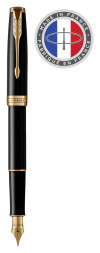 Ручка перьевая Parker Sonnet Core F539 (1931494) LaqBlack GT F перо сталь нержавеющая/позолота подар.кор.
