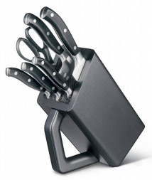 Набор ножей кухон. Victorinox Forged Cutlery Block (7.7243.6) компл.:6шт с подставкой черный подар.коробка