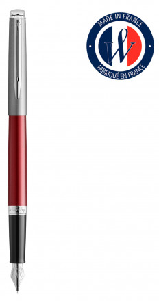 Ручка перьевая Waterman Hemisphere (2146623) Matte SS Red CT F перо сталь нержавеющая подар.кор.