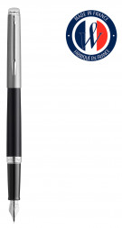 Ручка перьевая Waterman Hemisphere (2146578) Matte SS Black CT F перо сталь нержавеющая подар.кор.