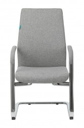 Кресло _JONS-LOW-V серый низк.спин. полозья металл хром