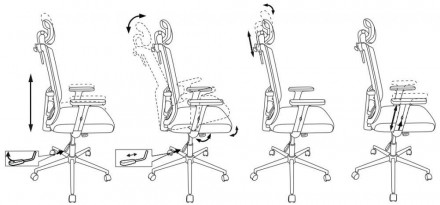 MC-W612-H/GR/GRAFIT кресло с подголовником Бюрократ серое