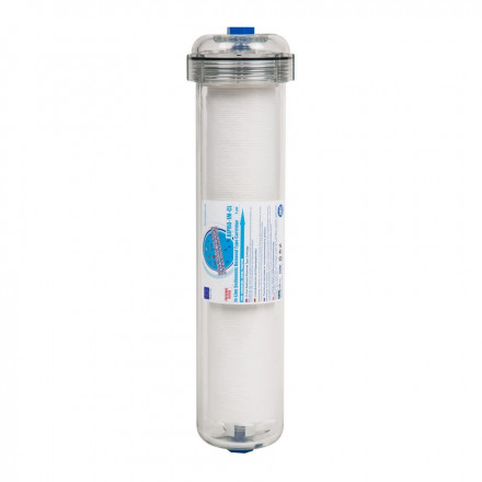 Aquafilter AIPRO-1M-CL Механический линейный картридж 2 1/2&quot;, 1 микрон, прозрачный корпус