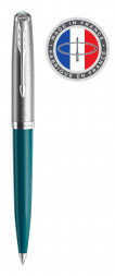 Ручка шариковая Parker 51 Core (2123508) Teal Blue CT M черные чернила подар.кор.