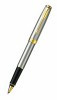 Ручка роллер Parker Sonnet T527 (S0809130) Stainless Steel GT M черные чернила подар.кор.