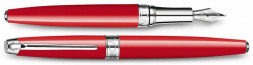 Ручка перьевая Carandache Leman (4799.760) Scarlet red lacquered SP F перо золото 18K подар.кор.