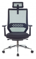 Кресло MC-612N-H черный TW-01 38-418 сетка/ткань с подголов. крестовина металл хром