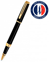 Ручка роллер Waterman Exception Slim (S0636990) Black GT F черные чернила подар.кор.