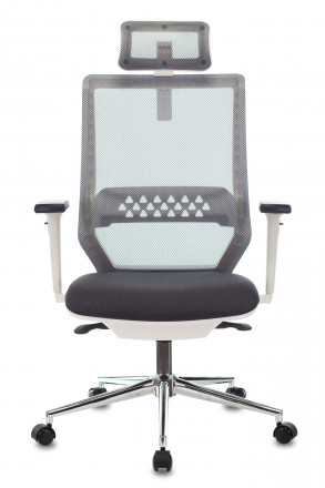 Кресло MC-W612N-H темно-серый TW-04 38-417 с подголов. крестовина металл хром пластик белый