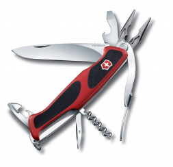 Нож перочинный Victorinox RangerGrip 74 (0.9723.CB1) красный 14 функций блистер сталь/пластик