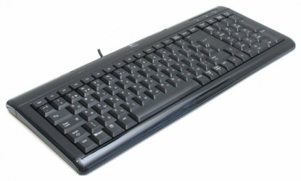 Клавиатура Logitech Ultra-Flat Keyboard USB+PS/2 чёрная (967653-0112)