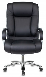 Кресло руководителяT-9925SL черный кожа крестовина металл хром