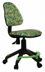 Кресло KD-4-F/PENCIL-GN карандаши на зеленом детское Бюрократ с подставкой для ног