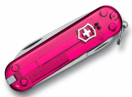 Victorinox Нож-брелок CLASSIC 58 мм. Rose Edition, розовый полупрозрачный  0.6203.T5
