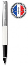Ручка роллер Parker Jotter Original T60 (R2096908) белый/серебристый черные чернила подар.кор.