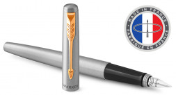 Ручка перьевая Parker Jotter Core F691 (2030948) Stainless Steel GT M перо сталь нержавеющая подар.кор.