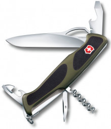 Нож перочинный Victorinox RangerGrip 61 0.9553.MC4 130мм 11 функций чёрно-зеленый
