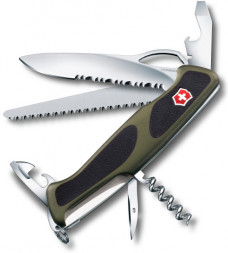 Нож перочинный Victorinox RangerGrip 179 0.9563.MWC4 зеленый/черный 12 функций пластик