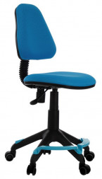 Кресло KD-4-F/TW-55 голубое детское Бюрократ с подставкой для ног