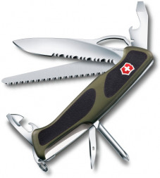 Нож перочинный Victorinox RangerGrip 178 0.9663.MWC4 130мм 12 функций чёрно-зеленый