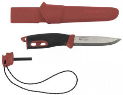 Нож Mora Companion Spark (13571) стальной разделочный лезв.104мм черный/красный