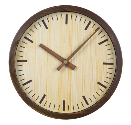 Часы настенные аналоговые Бюрократ Wood WALLC-R60P D25.5см коричневый