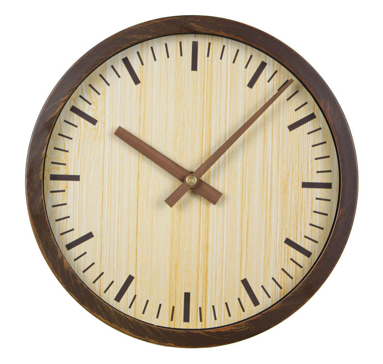Часы настенные аналоговые Бюрократ Wood WALLC-R60P D25.5см коричневый