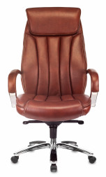 Кресло руководителяT-9922SL светло-коричневый Leather Eichel кожа крестовина металл хром