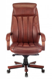 Кресло руководителяT-9922WALNUT светло-коричневый Leather Eichel кожа крестовина металл/дерево