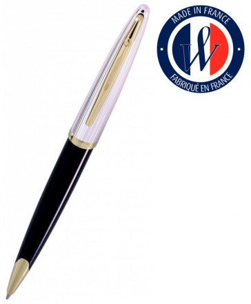 Ручка шариковая Waterman Carene De Luxe (S0700000) Black Silver GT M синие чернила подар.кор.