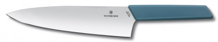 Нож кухонный Victorinox Swiss Modern (6.9016.202B) стальной разделочный лезв.200мм голубой блистер