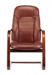 Кресло руководителяT-9923WALNUT-AV светло-коричневый Leather Eichel кожа полозья дерево