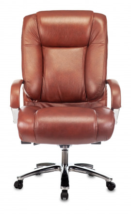 Кресло руководителяT-9925SL светло-коричневый Leather Eichel кожа крестовина металл хром