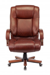 Кресло руководителяT-9925WALNUT светло-коричневый Leather Eichel кожа крестовина металл/дерево
