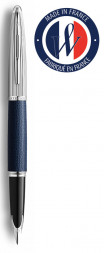 Ручка перьевая Waterman Carene Blue Leather (2099567) синий F перо золото 18K покрытое родием подар.кор.