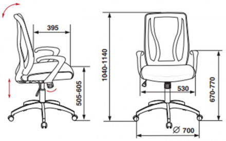 MC-W411T/26-28 Кресло Бюрократ, белый пластик